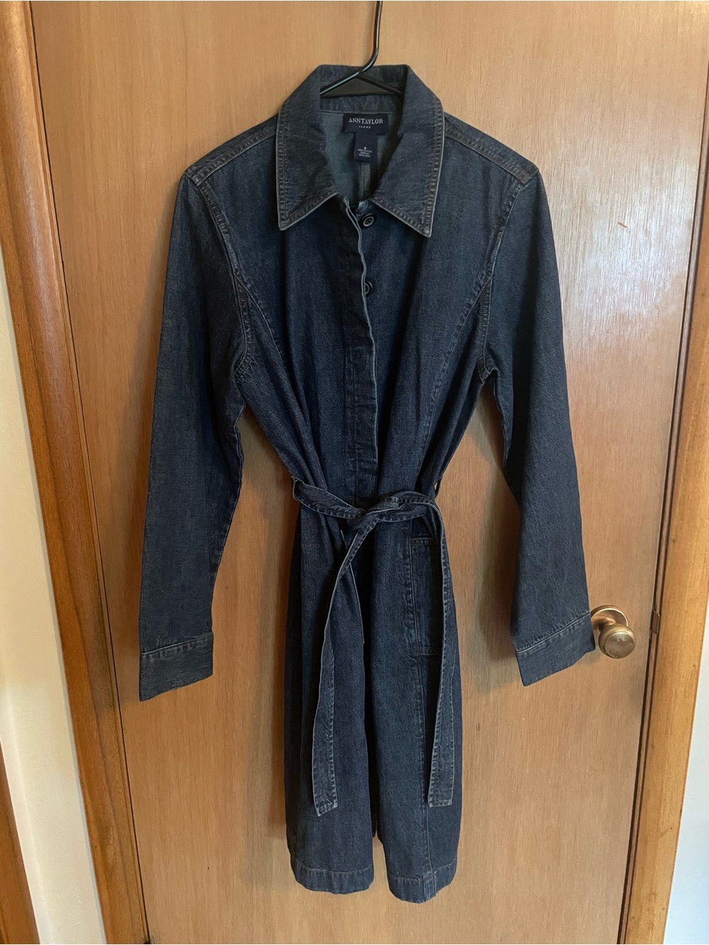 Ann Taylor Denim Trench Coat Size 8/M